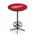 Holland Bar Stool Co 42" Black Detroit Red Wings Pub Table L216B4236DetRed